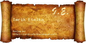 Imrik Etelka névjegykártya